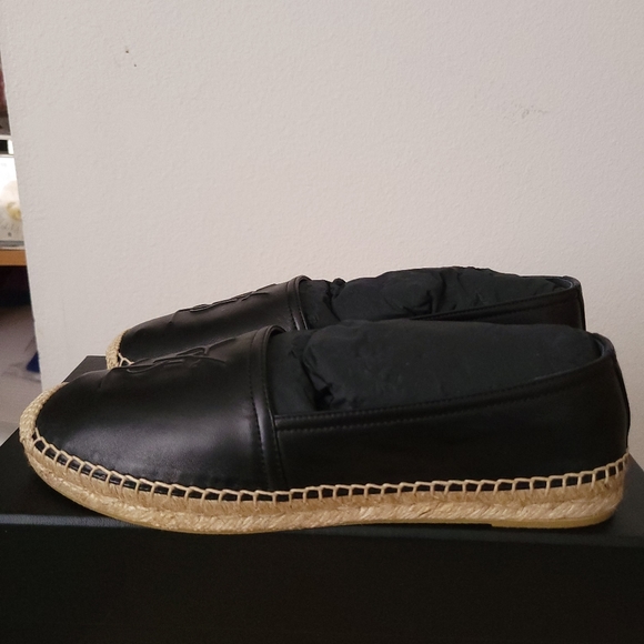 Saint Laurent Logo-Embossed Leather Espadrilles - Picture 2 of 6